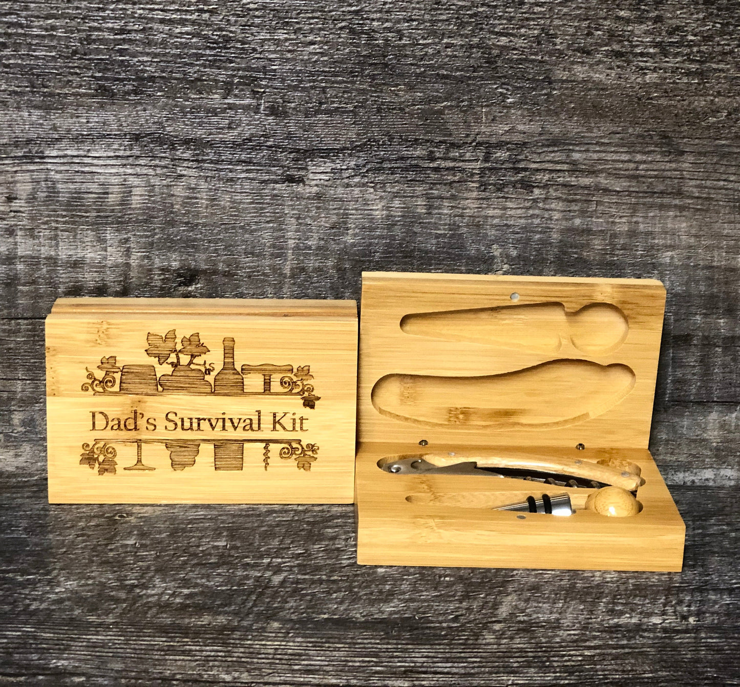 Dad Gift Wine Tool Gift Set Personalized Father's Day Gift Mom Birthday Wine Lover Gift Thank You Cork Screw & Wine Stopper