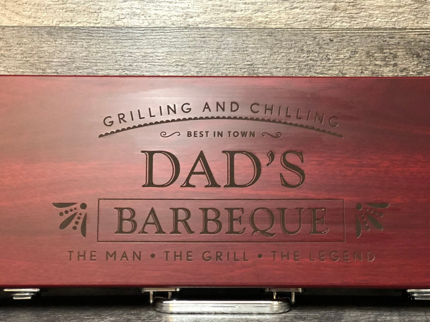 BBQ Set Grilling Tool Set Custom Engraved Gift For Dad Father's Day Gift For Him Birthday Rosewood rill Master Gift Set Grilling Set