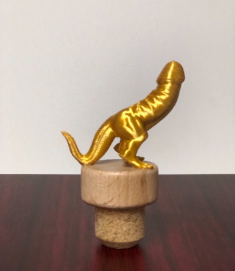 GOLDEN DICKASAURUS Funny Wine Bottle Stopper Novelty Bottle Cork Gag Gift Christmas Stocking Stuffer Wine Lover Secret Santa Birthday Gift