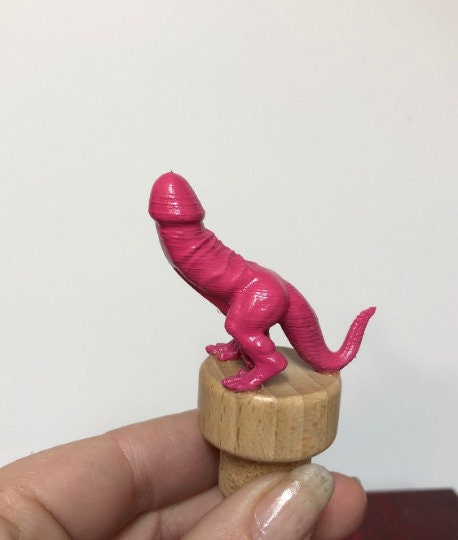 Pink DICKASAURUS Wine Stopper Funny Birthday Day Gift Gift For Him Novelty Bottle Wine Cork Wine Stopper Gag Gift Wine Lover Birthday Gift