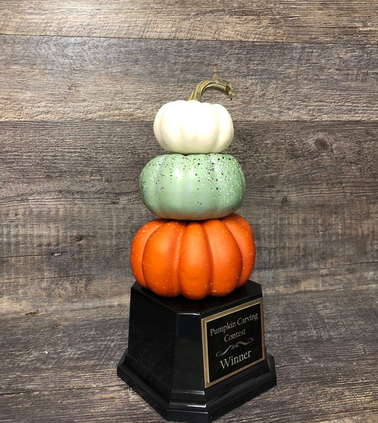 Halloween Trophy Stack Pumpkin Carving Contest Champion Best Costume Contest Scariest Costume Rustic Halloween Decor Trunk or Treat