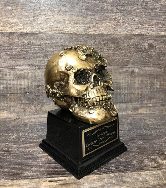 Halloween Trophy Floral Skull Costume Contest Winner Scariest Costume Pumpkin Carving Halloween Decor Dia De Los Muertos