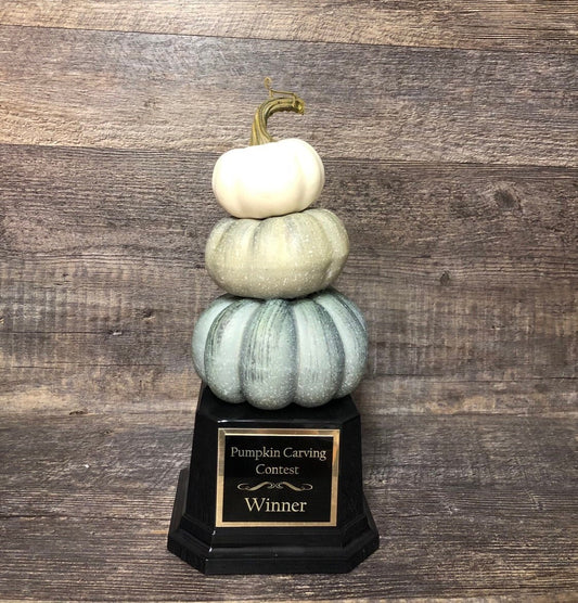 Halloween Trophy Blue Stack Pumpkin Carving Contest Champion Best Costume Contest Scariest Costume Rustic Halloween Decor Trunk or Treat