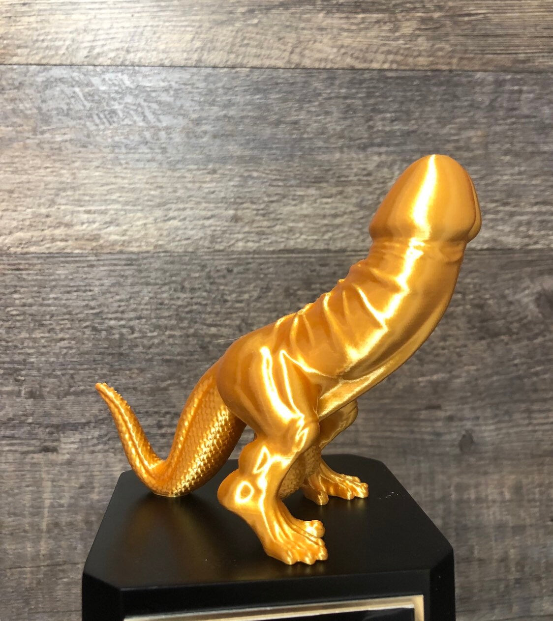 FFL Golden Dickasaurus LOSER Trophy Mature Fantasy Football Loser Funny Award Perpetual Trophy Last Place Dinosaur Dickhead Penis Award