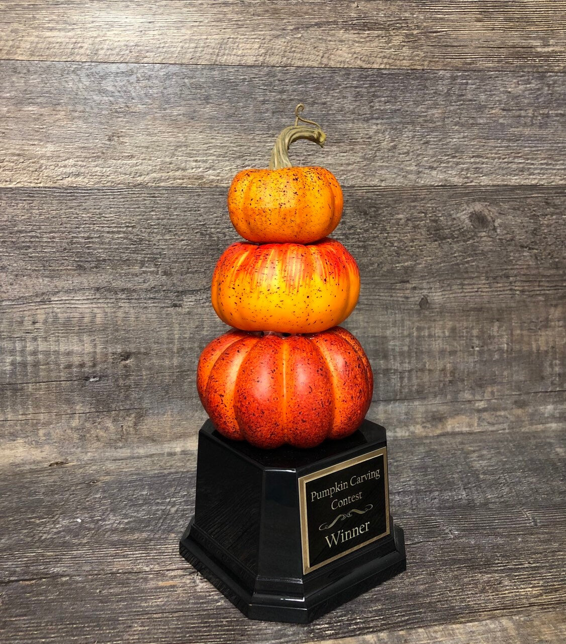 Halloween Trophy Stack Pumpkin Carving Contest Champion Best Costume Contest Scariest Costume Rustic Halloween Decor Trunk or Treat