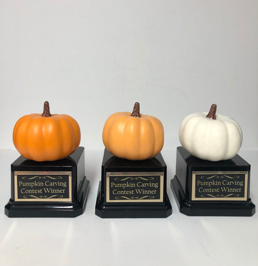 Mini Halloween Trophy Halloween Trophies THREE Pumpkin Carving Contest Trophy or Best Costume Trunk or Treat Jack O Lantern Halloween Decor