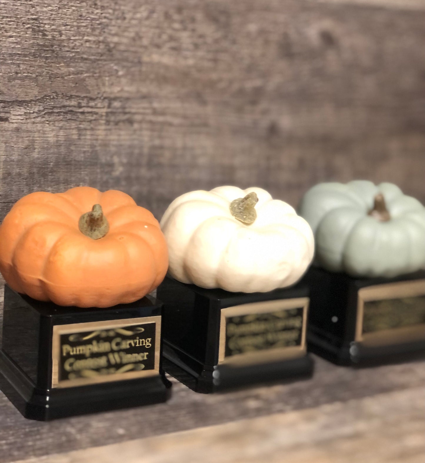 Halloween Trophy Trophies Set of 3 Mini Pumpkins Costume Contest Winner Pumpkin Carving Contest Halloween Decor Trunk or Treat