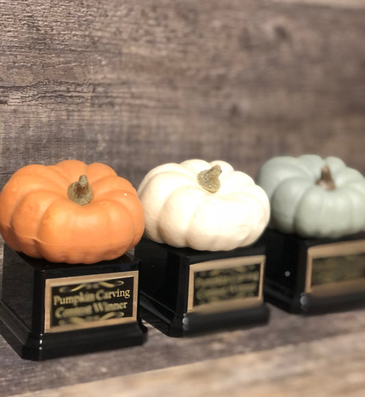 Halloween Trophy Trophies Set of 3 Mini Pumpkins Costume Contest Winner Pumpkin Carving Contest Halloween Decor Trunk or Treat