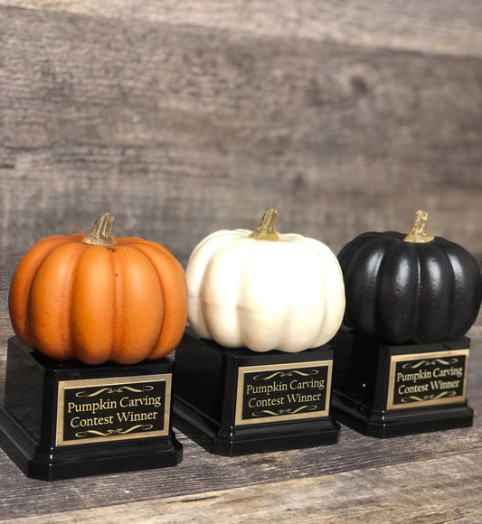 Halloween Trophy Trophies Set of 3 Mini Pumpkins Costume Contest Winner Pumpkin Carving Contest Halloween Decor Trunk or Treat