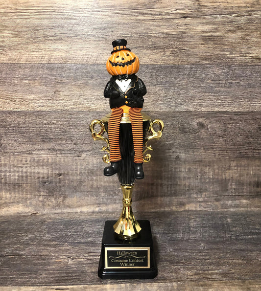 Halloween Trophy Pumpkin Carving Contest Winner Costume Contest Dangle Leg Pumpkin Guy Halloween Decor Jack O Lantern Trunk Or Treat Pumpkin