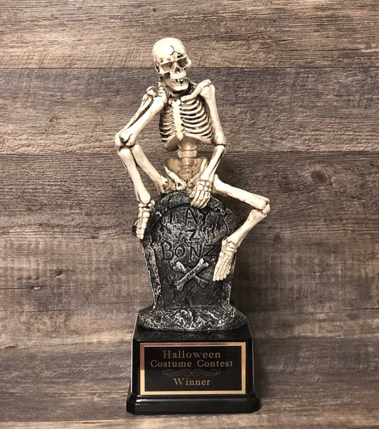 Halloween Trophy Skeleton Tombstone Scariest Costume Contest Best Costume Dia De Los Muertos Skeleton Trophies Skull Vintage Halloween Decor