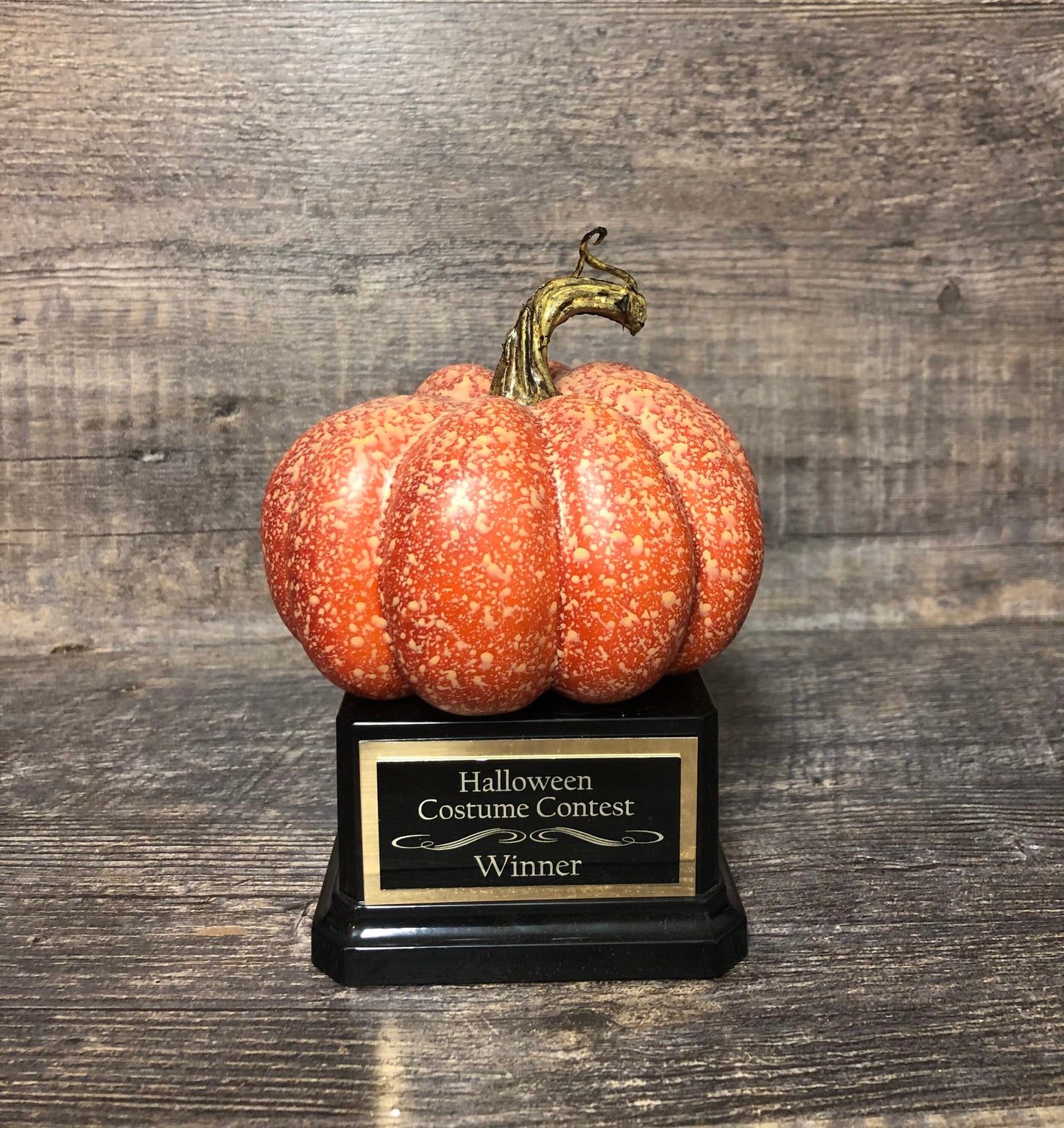 Halloween Trophy Pumpkin Carving Contest Jack O Lantern Trophy Best Costume Contest Prize Orange Speckled Pumpkin Halloween Decor