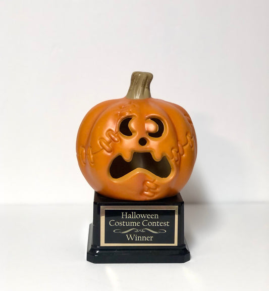 Halloween Pumpkin Trophy Carving Contest Jack O Lantern Frankenstein Scariest or Best Costume Contest Prize Pumpkin Halloween Trophies