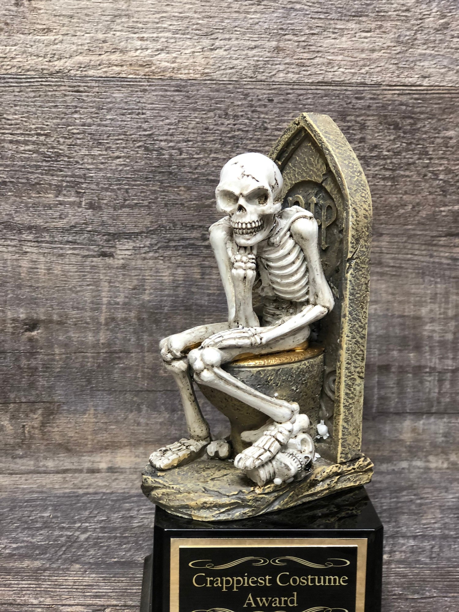 Halloween Trophy Crappy Costume Crappiest Costume Skeleton Toilet Worst Costume Trophy Contest Loser Dia De Los Muertos Halloween Decor