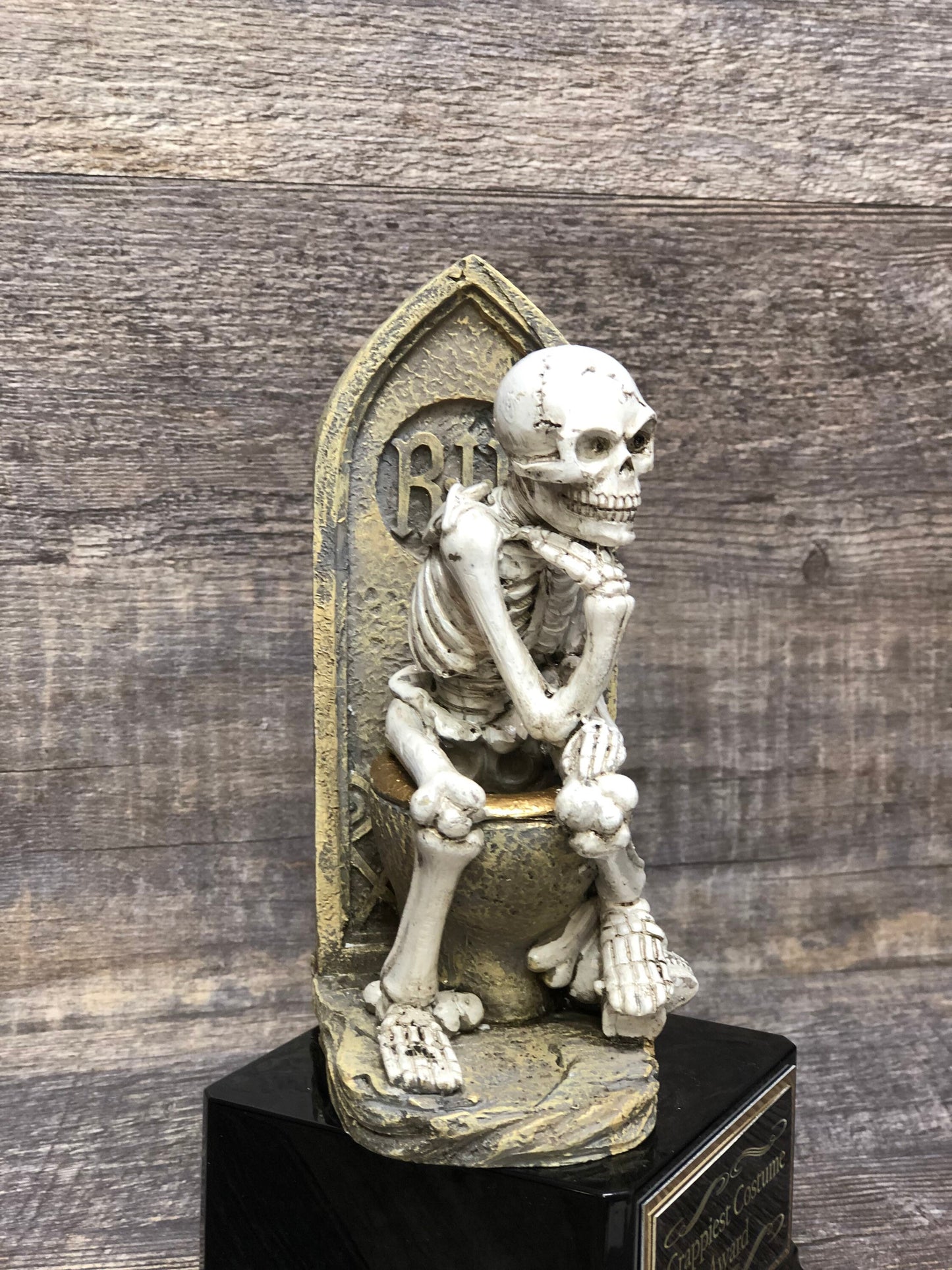 Halloween Trophy Crappy Costume Crappiest Costume Skeleton Toilet Worst Costume Trophy Contest Loser Dia De Los Muertos Halloween Decor