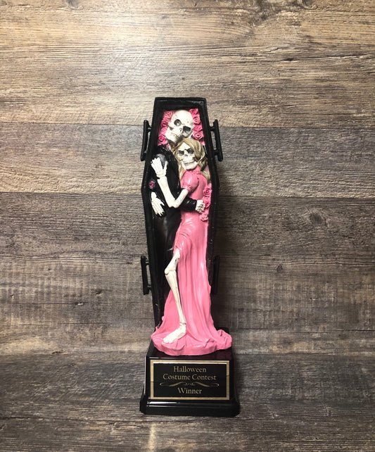 Halloween Trophy Couple Costume Contest Winner Skeleton Casket Coffin Trophy Dia De Los Muertos Winner Couples Halloween Decor Skull