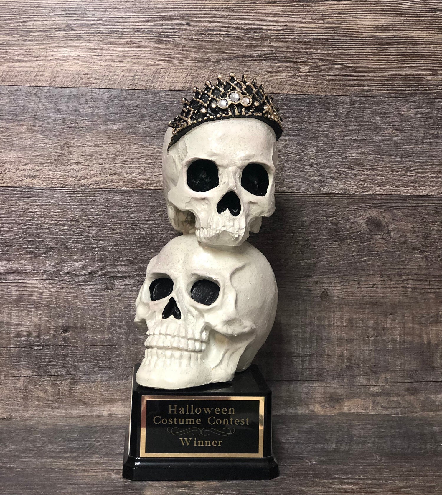 Halloween Trophy Skull Skeleton Tiara Glitter Best Couple Costume Winner Pumpkin Carving Contest Pumpkin Trophy Halloween Princess Decor