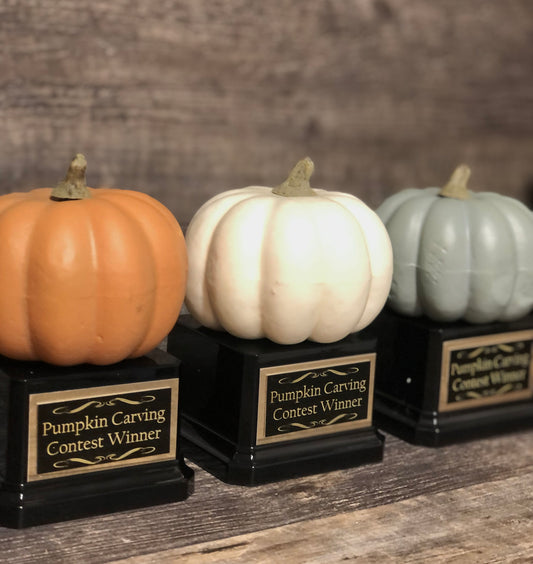 Halloween Trophy Trophies Set of 3 Mini Pumpkins Costume Contest Winner Pumpkin Carving Contest Halloween Decor Trunk or Treat