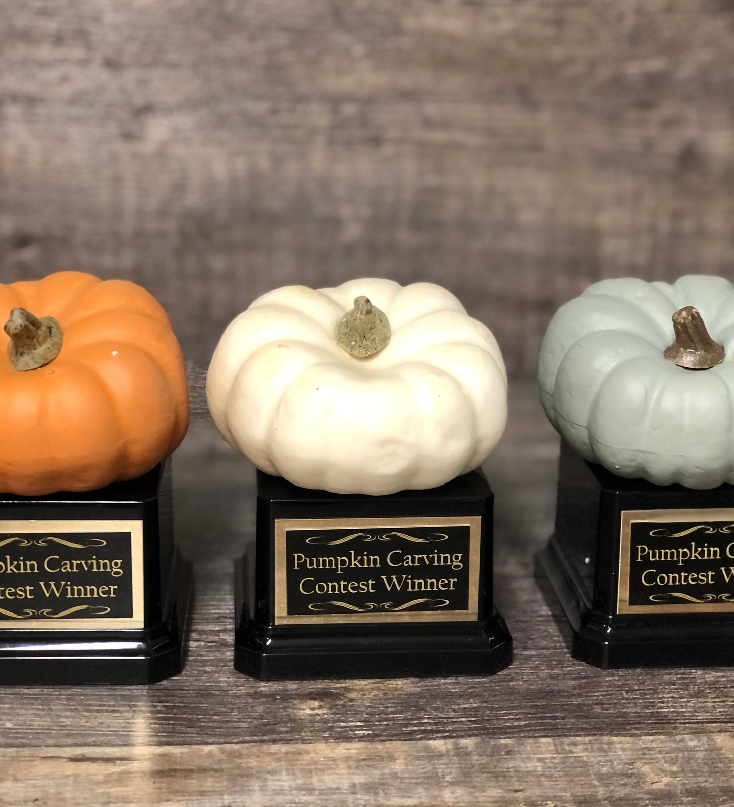 Halloween Trophy Trophies Set of 3 Mini Pumpkins Costume Contest Winner Pumpkin Carving Contest Halloween Decor Trunk or Treat