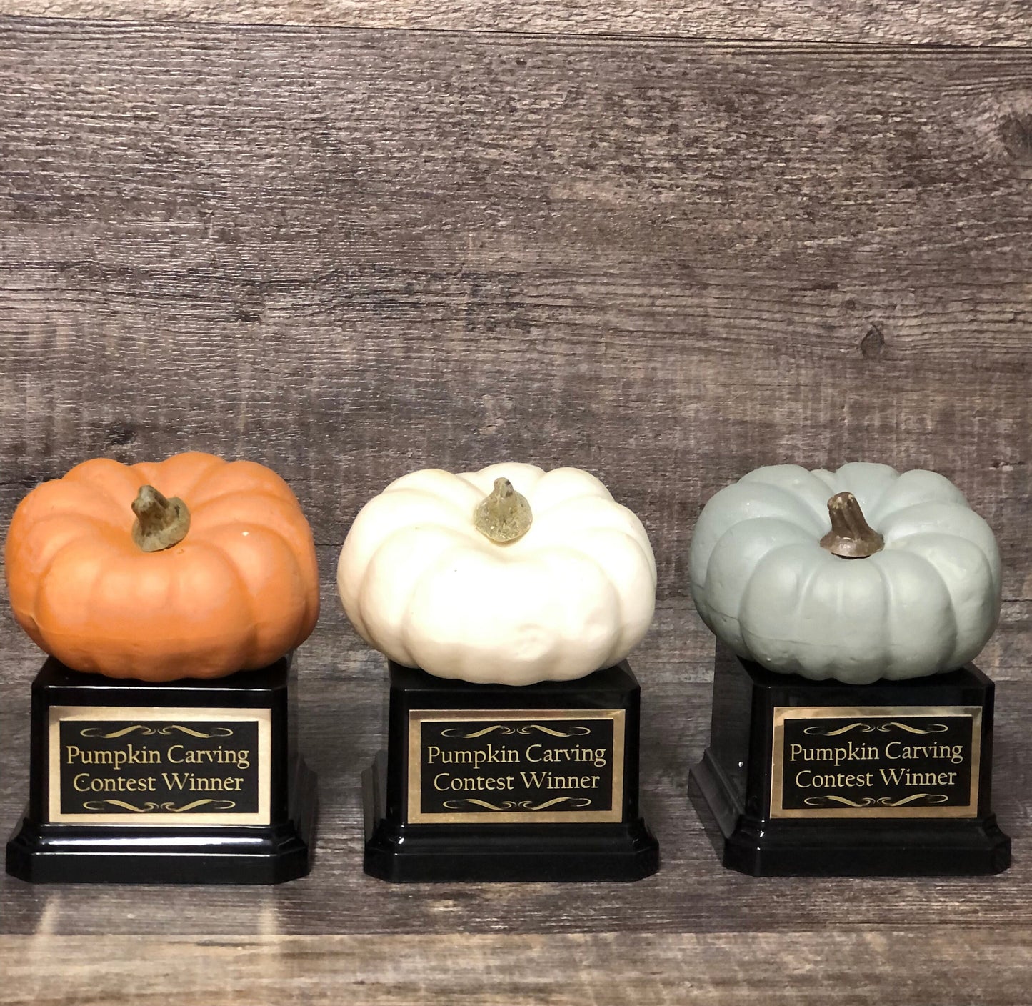 Halloween Trophy Trophies Set of 3 Mini Pumpkins Costume Contest Winner Pumpkin Carving Contest Halloween Decor Trunk or Treat