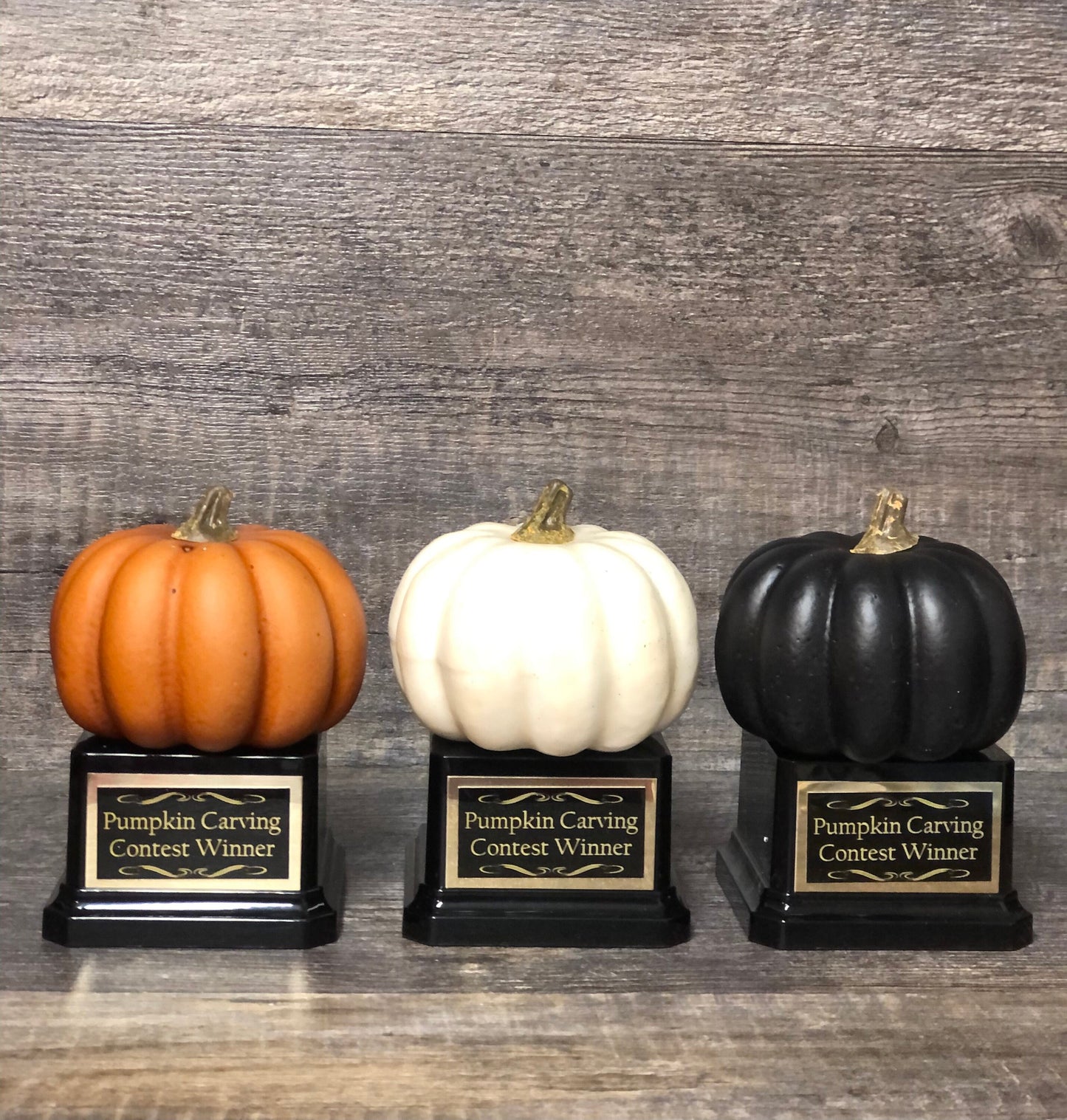 Halloween Trophy Trophies Set of 3 Mini Pumpkins Costume Contest Winner Pumpkin Carving Contest Halloween Decor Trunk or Treat