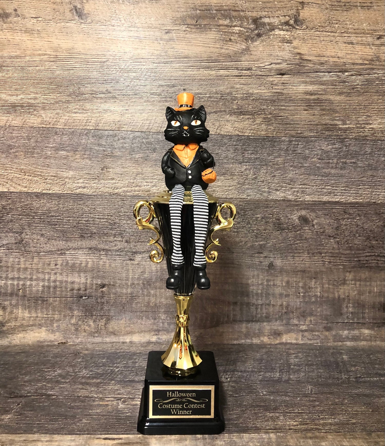 Halloween Trophy Black Cat Pumpkin Carving Contest Winner Costume Contest Black Bat Halloween Decor Jack O Lantern Trunk Or Treat Pumpkin