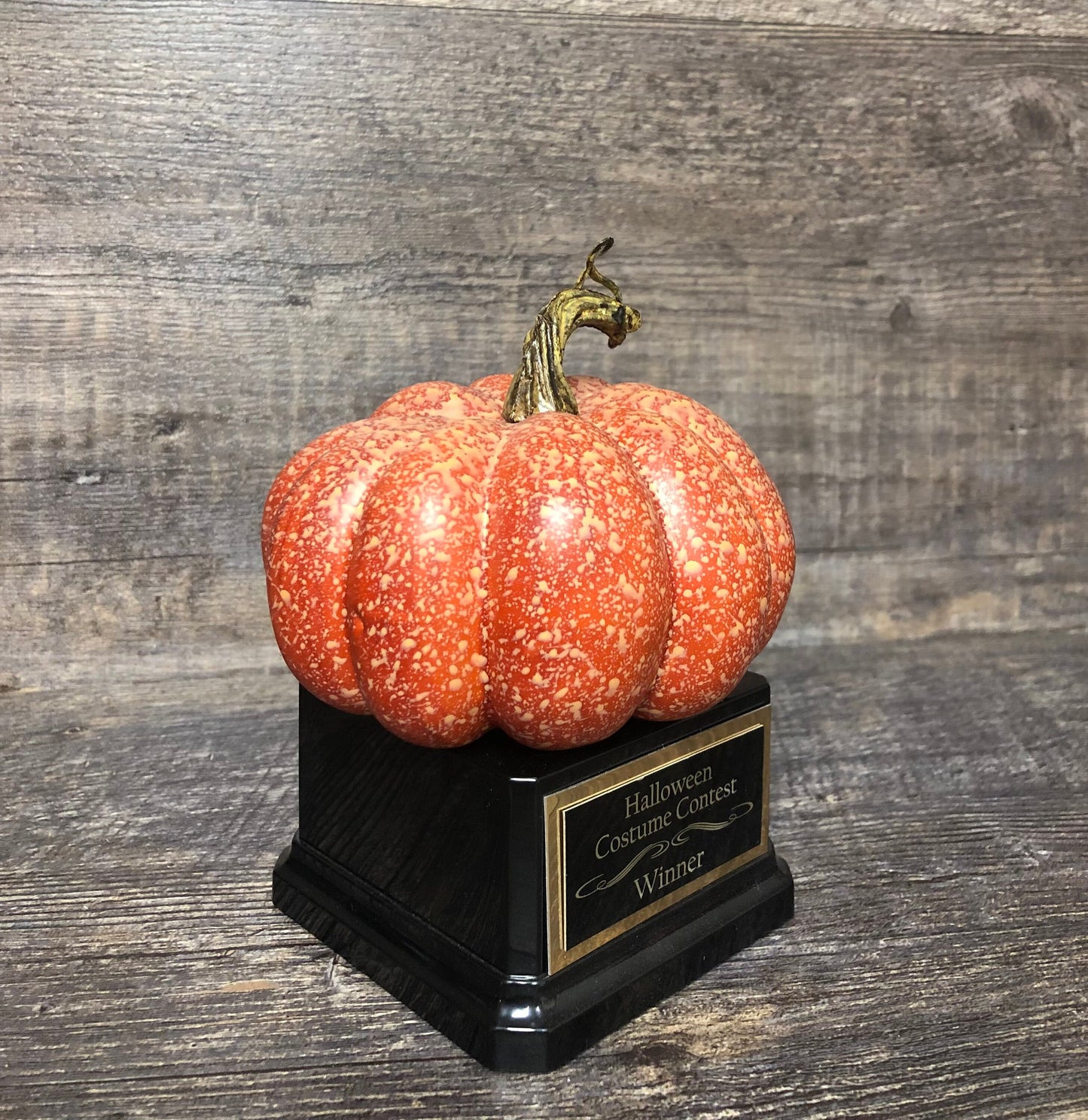 Halloween Trophy Pumpkin Carving Contest Jack O Lantern Trophy Best Costume Contest Prize Orange Speckled Pumpkin Halloween Decor