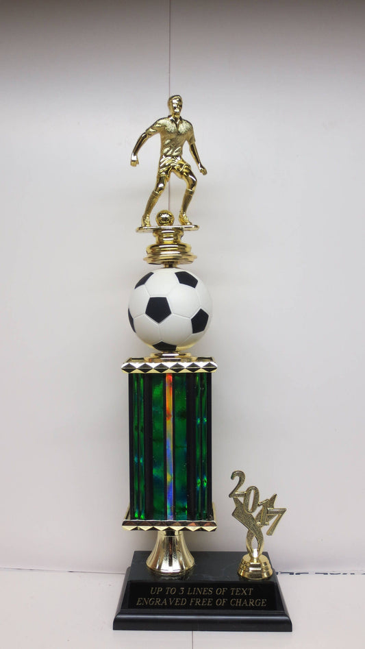 Soccer Trophy with Spinning Soccer Ball Personalized 16.5" Soccer Award Winner Champion Champ Winning Team Award FREE ENGRAVING