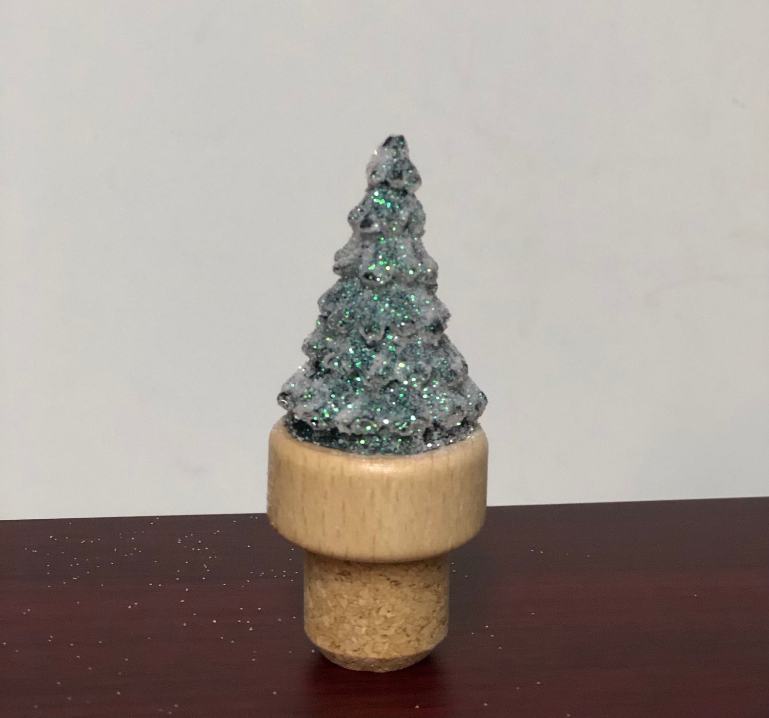 Wine Stopper Christmas Tree Glittered Elegant Holiday Gift Novelty Bottle Wine Cork Birthday Stocking Stuffer Secret Santa Wine Lover