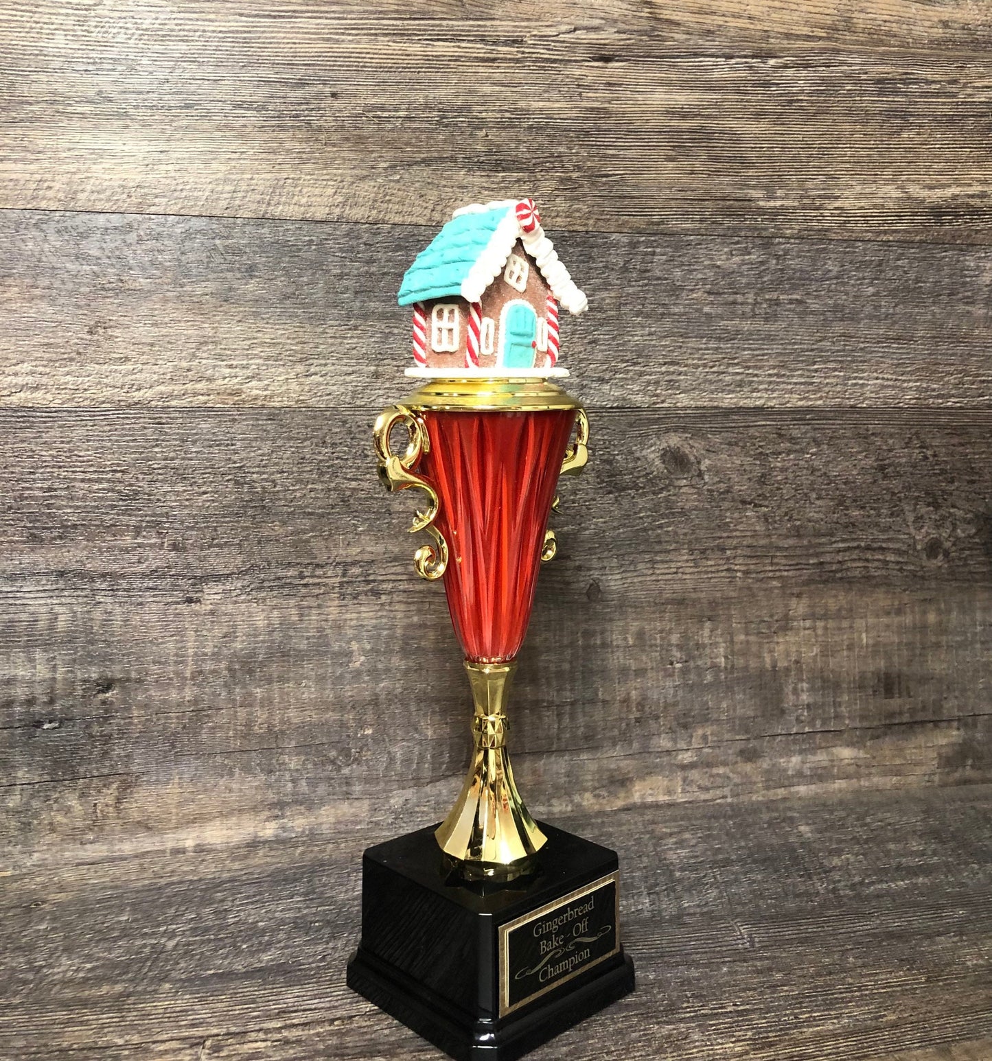 Gingerbread Decorating Trophy Cookie Bake Off Ugliest Ugly Sweater Contest Family Christmas Trophy Winner Christmas Decor Holiday Decor