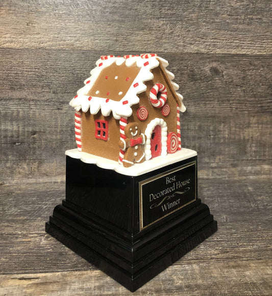 Gingerbread House Cookie Decorating Champion Bake Off Trophy 10" Med Size Ugly Sweater Trophy Christmas Holiday Party Santa Christmas Decor