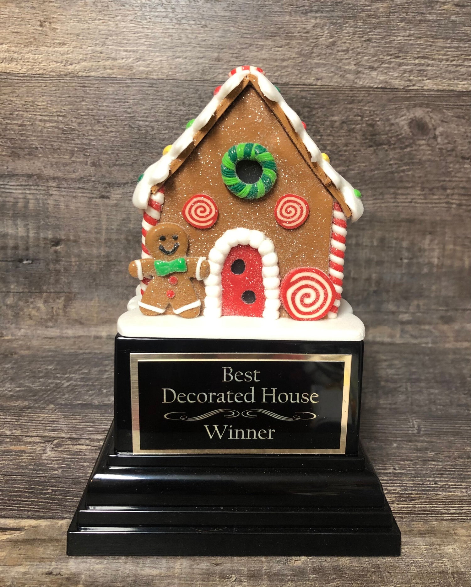 Gingerbread House Cookie Decorating Champion Bake Off Trophy 10" Med Size Ugly Sweater Trophy Christmas Holiday Party Santa Christmas Decor