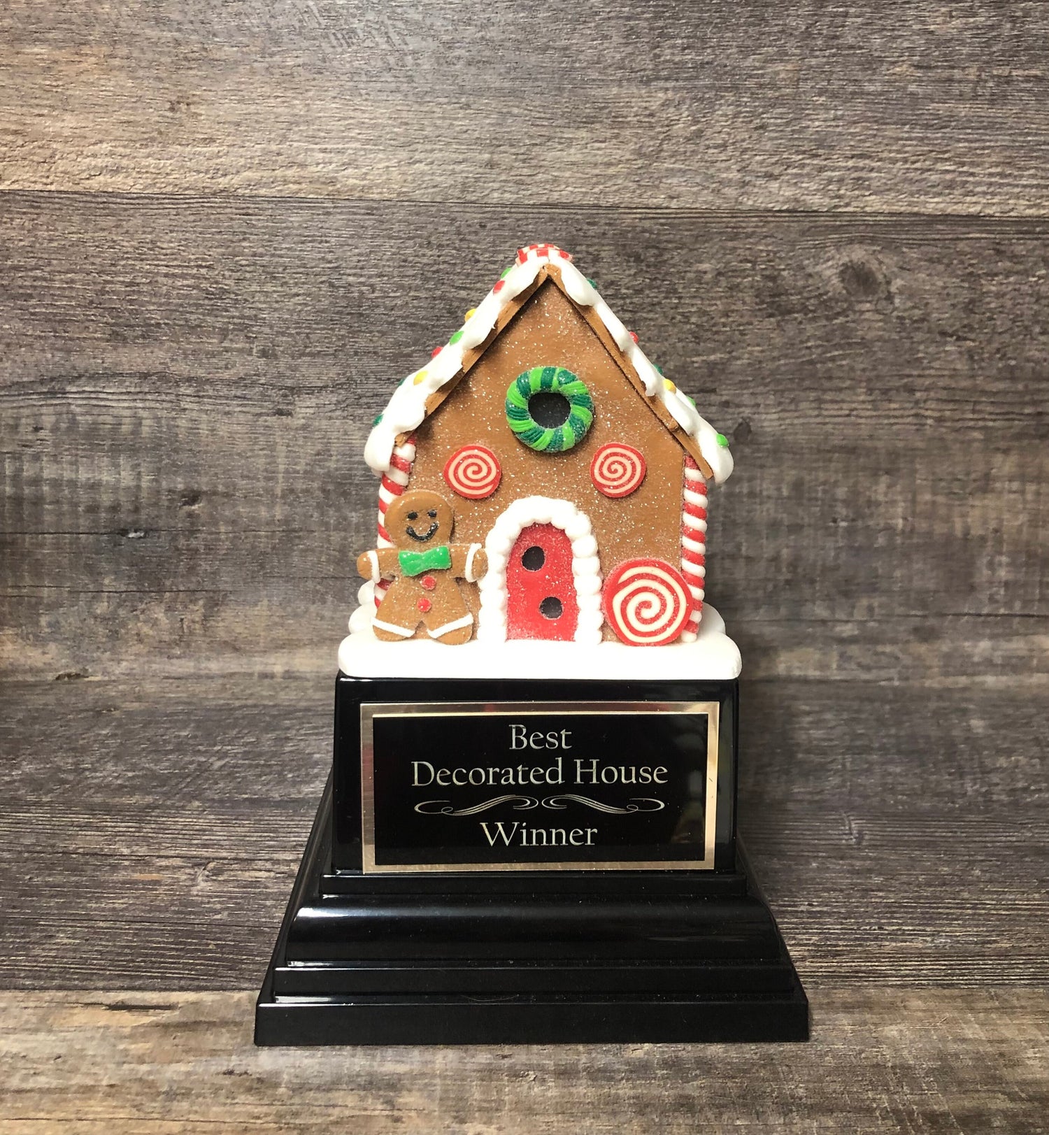 Gingerbread House Cookie Decorating Champion Bake Off Trophy 10" Med Size Ugly Sweater Trophy Christmas Holiday Party Santa Christmas Decor