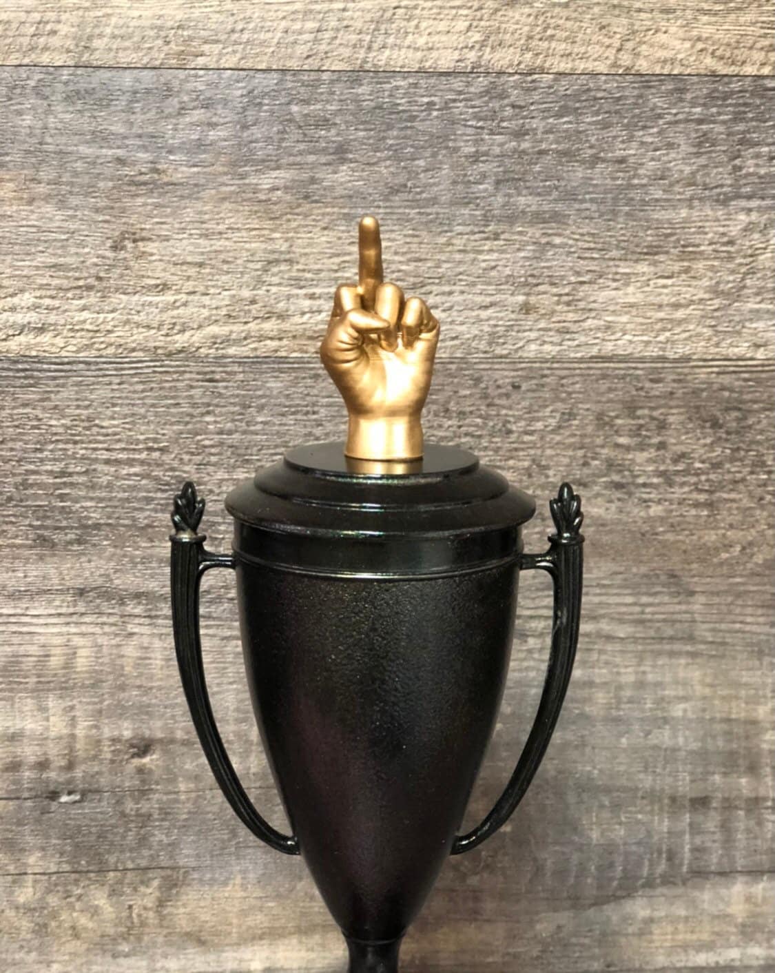 Middle Finger Funny Golf Trophy Hole In One Iridescent Cup Loser Award Adult Humor The Bird F*ck You One Finger Two Words Gag Gift