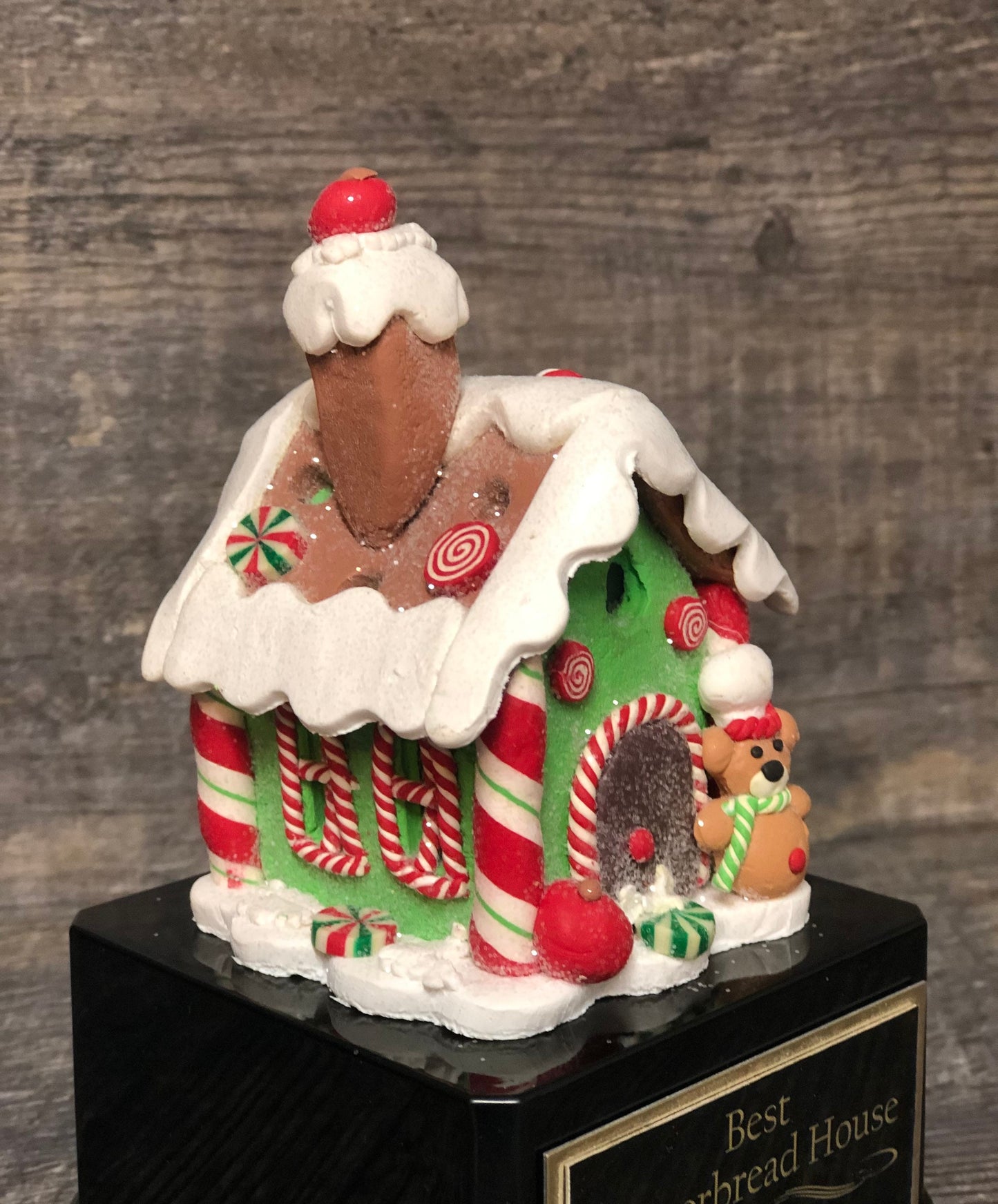 Gingerbread House Cookie Bake Off Trophy Ugly Sweater Trophy Contest Award Winner Christmas Cookie Decorating Holiday Party Teddy Bear