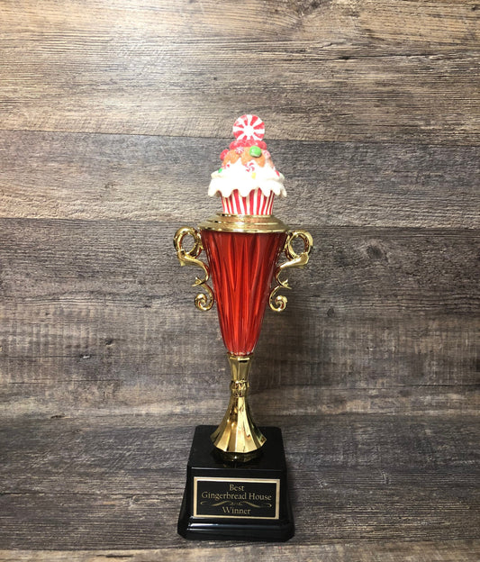 Best Dessert Cupcake Trophy Cookie Bake Off Trophy Gingerbread House Ugly Sweater Contest Family Trophy Winner Christmas Decor Holiday Decor