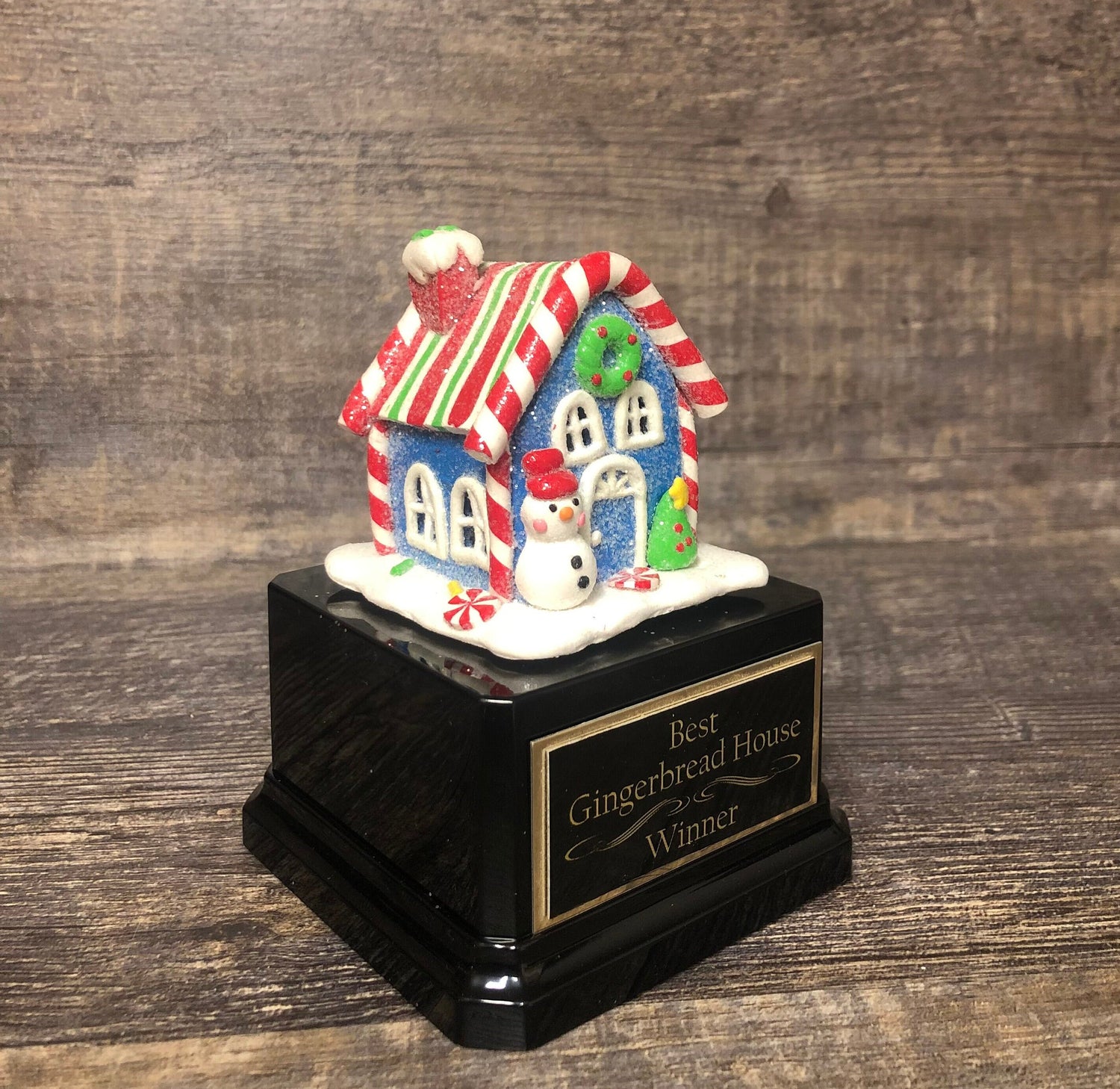 Gingerbread House Cookie Bake Off Trophy Ugly Sweater Trophy Contest Award Winner Christmas Cookie Decorating Holiday Party Snowman Decor