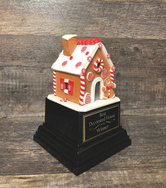 Gingerbread House Cookie Decorating Champion Bake Off Trophy 10" Med Size Ugly Sweater Trophy Christmas Holiday Party Santa Christmas Decor