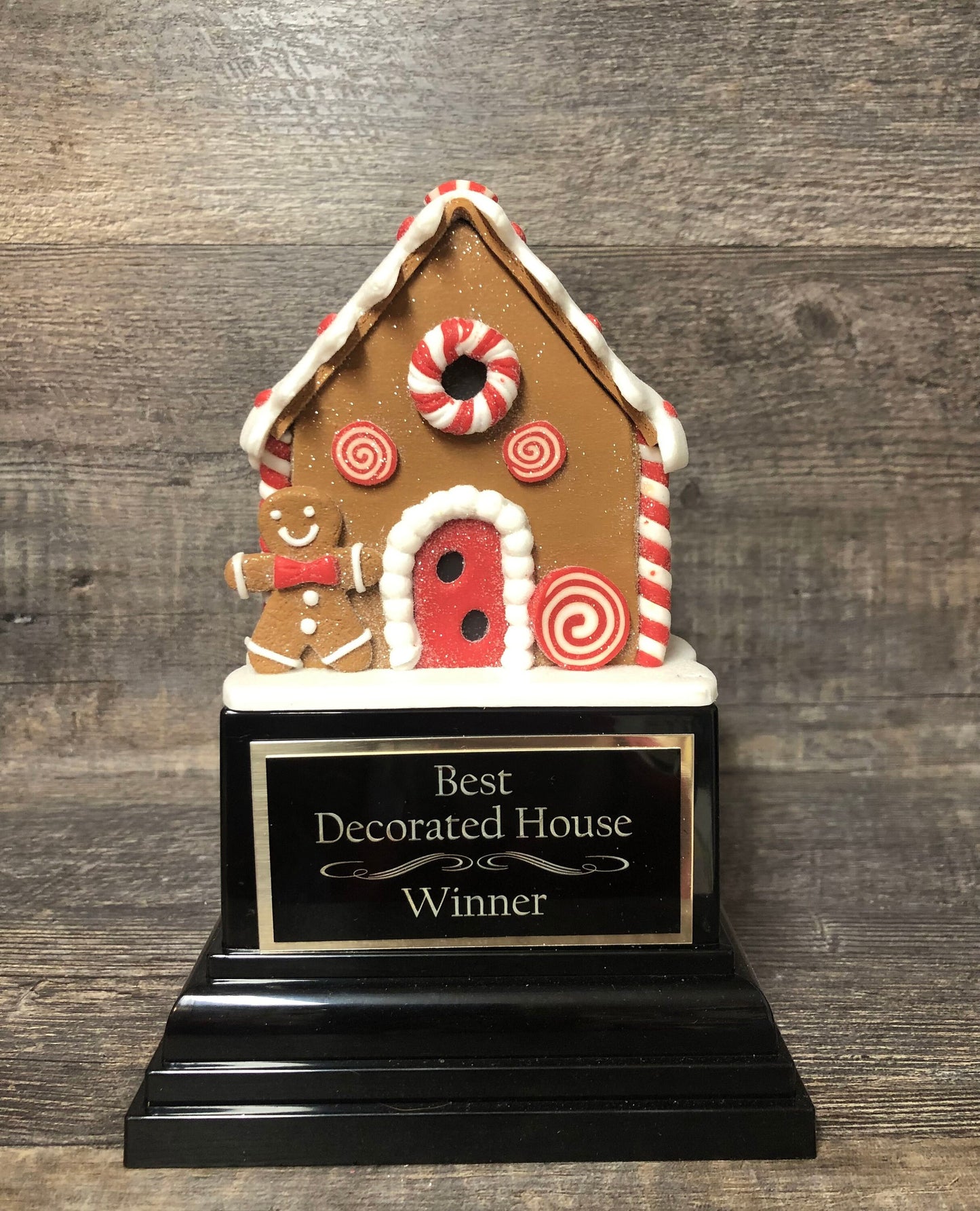 Gingerbread House Cookie Decorating Champion Bake Off Trophy 10" Med Size Ugly Sweater Trophy Christmas Holiday Party Santa Christmas Decor