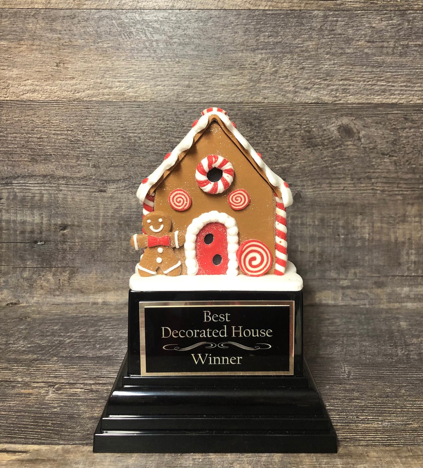 Gingerbread House Cookie Decorating Champion Bake Off Trophy 10" Med Size Ugly Sweater Trophy Christmas Holiday Party Santa Christmas Decor