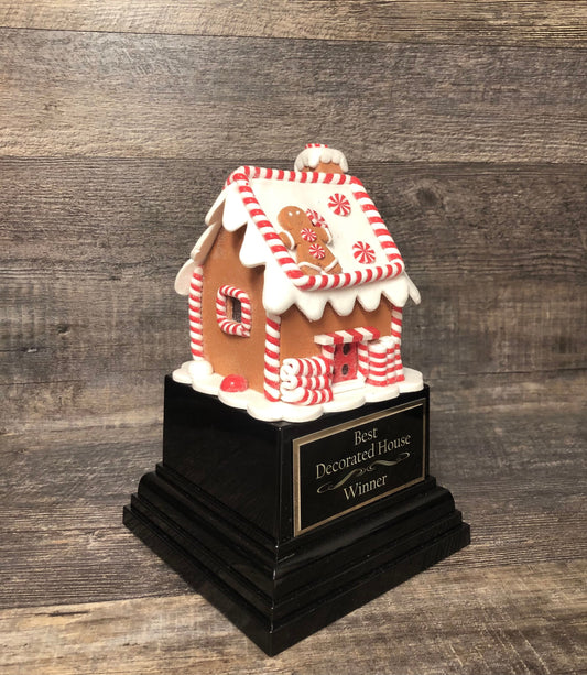 Gingerbread House Cookie Decorating Champion Bake Off Trophy 10" Med Size Ugly Sweater Trophy Christmas Holiday Party Santa Christmas Decor