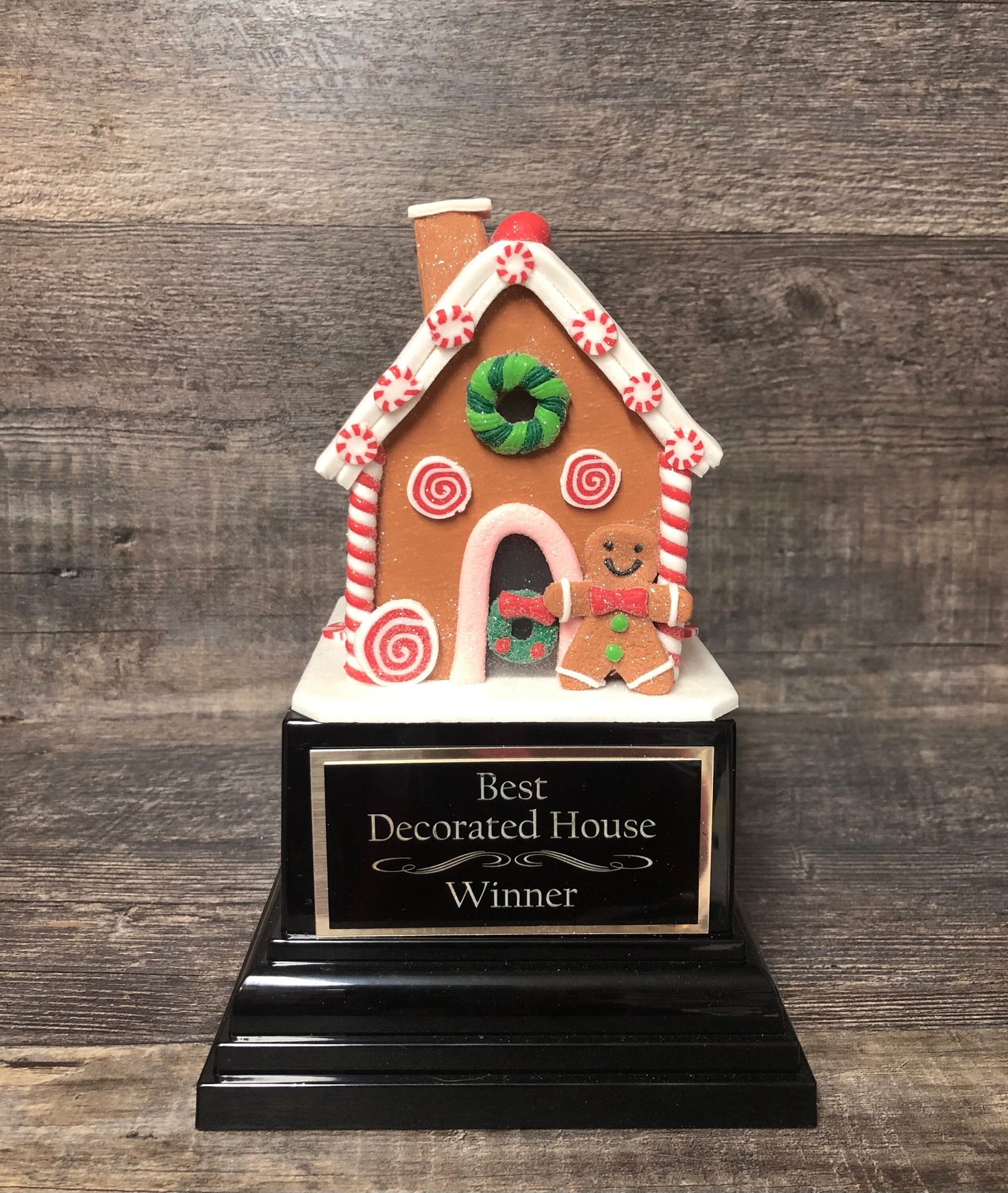 Gingerbread House Cookie Decorating Champion Bake Off Trophy 10" Med Size Ugly Sweater Trophy Christmas Holiday Party Santa Christmas Decor