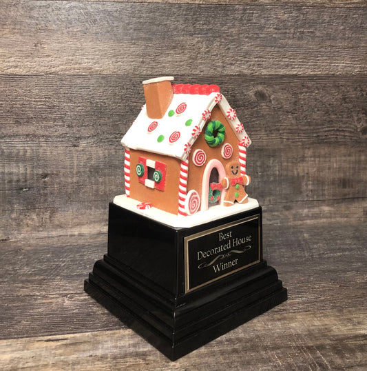 Gingerbread House Cookie Decorating Champion Bake Off Trophy 10" Med Size Ugly Sweater Trophy Christmas Holiday Party Santa Christmas Decor