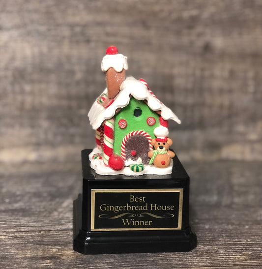 Gingerbread House Cookie Bake Off Trophy Ugly Sweater Trophy Contest Award Winner Christmas Cookie Decorating Holiday Party Teddy Bear