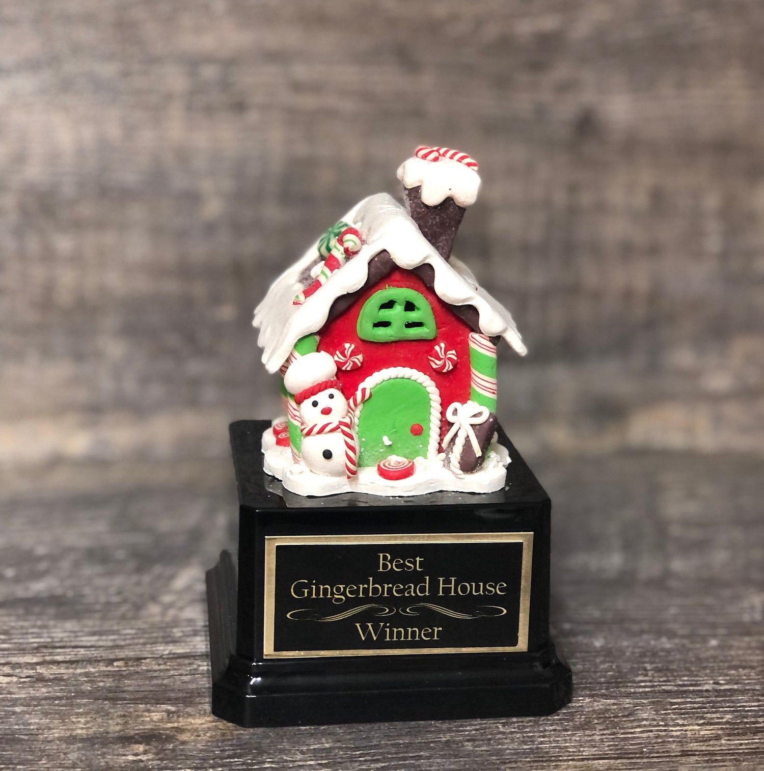 Gingerbread House Cookie Bake Off Trophy Ugly Sweater Trophy Contest Award Winner Christmas Cookie Decorating Holiday Party Snowman Decor