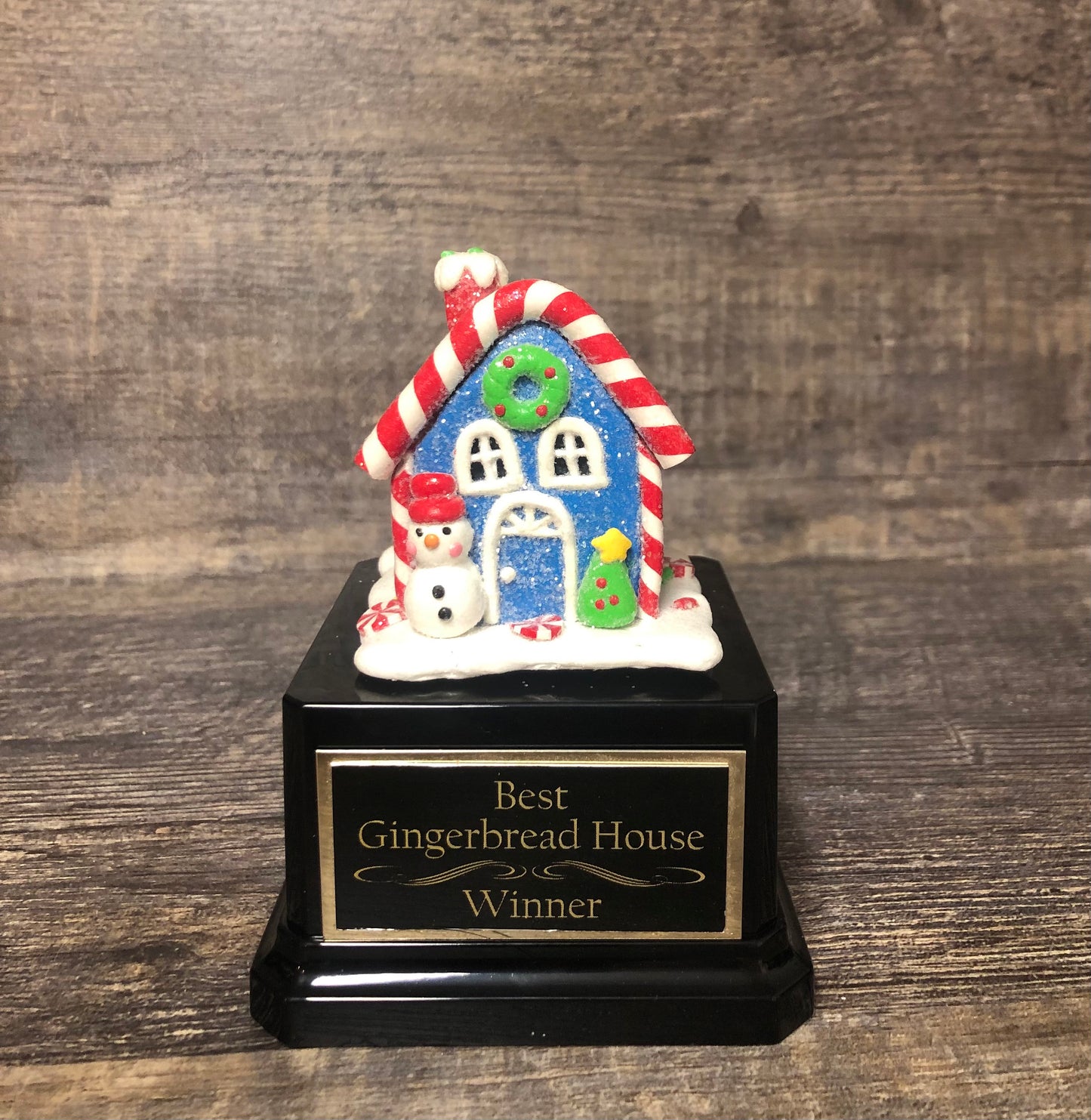 Gingerbread House Cookie Bake Off Trophy Ugly Sweater Trophy Contest Award Winner Christmas Cookie Decorating Holiday Party Snowman Decor