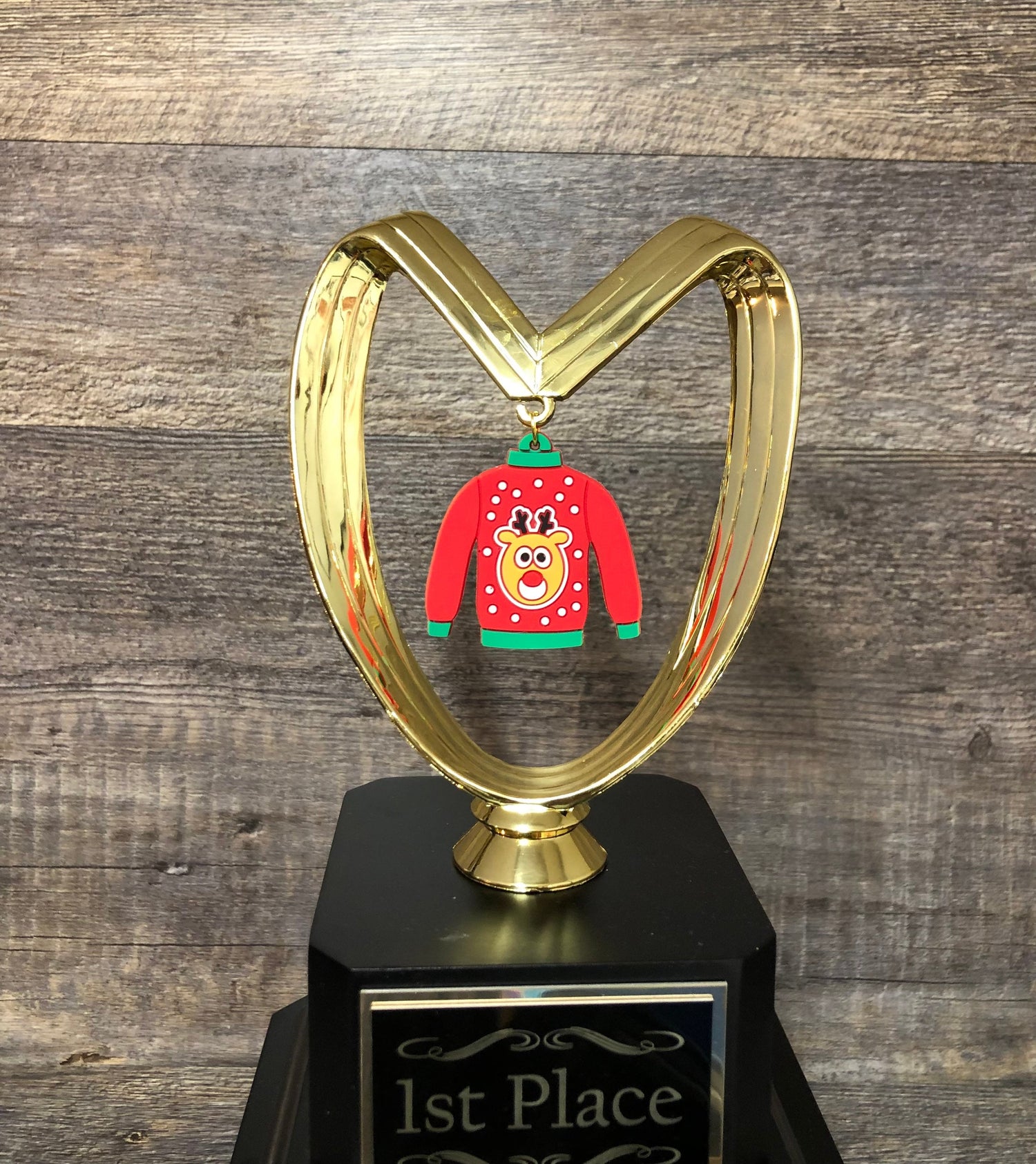 Ugly Sweater Trophy Perpetual Ugliest Sweater Christmas Holiday Party Office Holiday Party Holiday Christmas Trophy Decor Cookie Bake Off