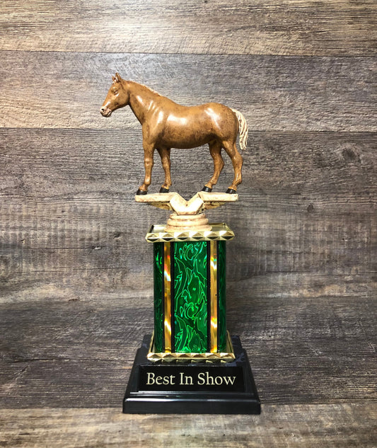 Personalized Horse Equestrian Trophy Best In Show Award Derby Cup Trophy Palomino Horse Riding Equestrian Horseback Hand Painted Horse