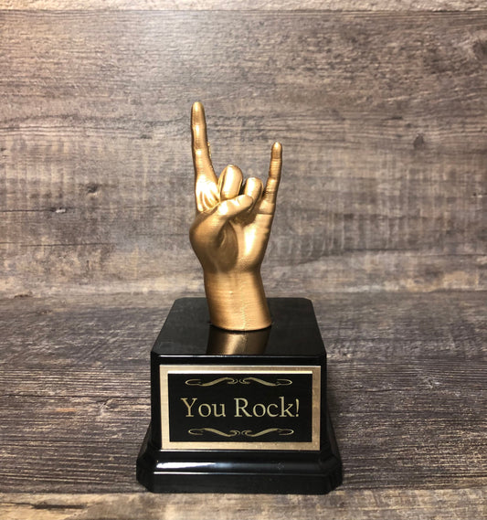 Mini YOU ROCK! Funny Trophy Achievement Award Top Sales Fantasy Football League FFL Best Stats Trophy Appreciation Award