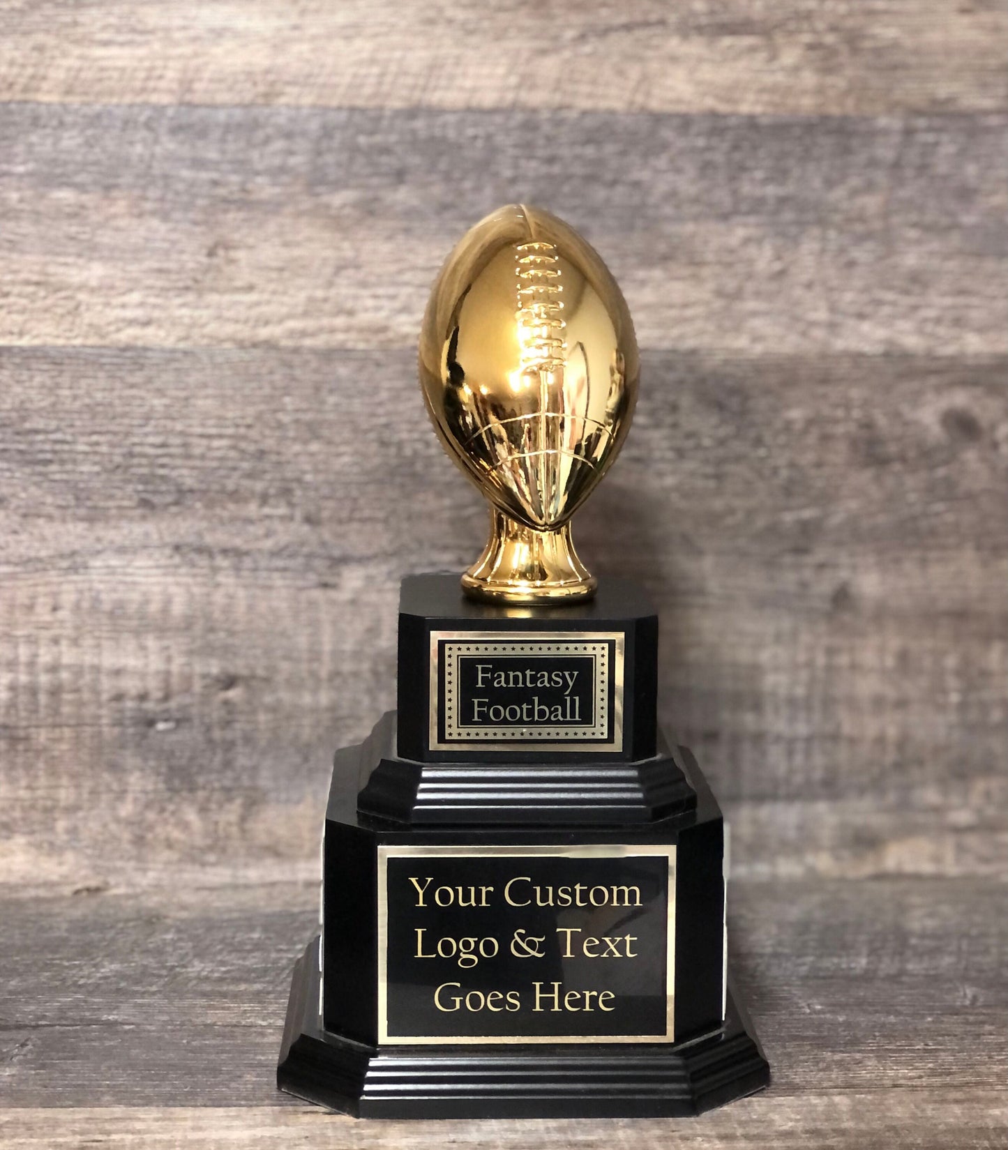 Fantasy Football League Perpetual Trophy FFL Trophy 12" Shiny Gold Football Champion Trophy Football League Sports Award Winner